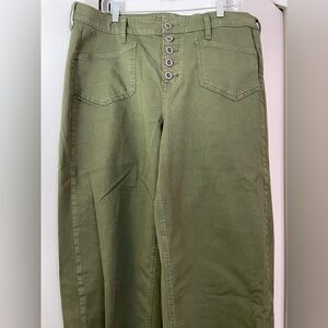 Torrid green wide leg crop jeans.  NWT
